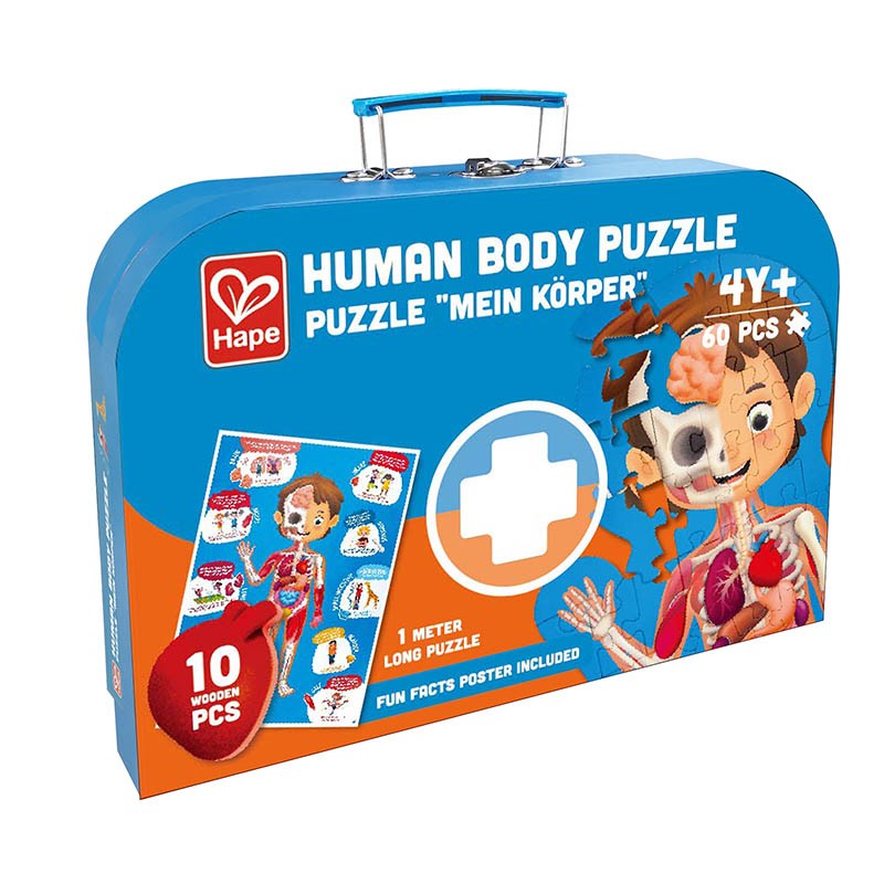 60-Piece Human Body Puzzle with Wooden Organs